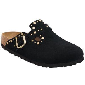 Birkenstock Boston Rivets Suede Leather Clog Black Size 37 EU New In Box